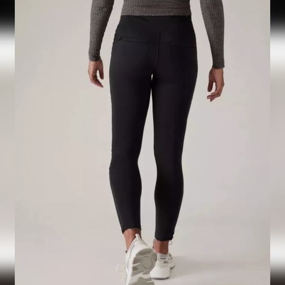 Athleta Black Leggings with Ribbed Detail_Small - Picture 3 of 6